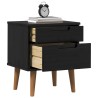 Table de chevet MOLDE Noir 40 x 35 x 48 cm Bois de pin massif 628977628977