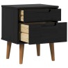 Table de chevet MOLDE Noir 40 x 35 x 48 cm Bois de pin massif 628977628977