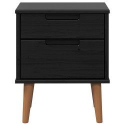 Table de chevet MOLDE Noir 40 x 35 x 48 cm Bois de pin massif 628977628977