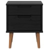 Table de chevet MOLDE Noir 40 x 35 x 48 cm Bois de pin massif 628977628977