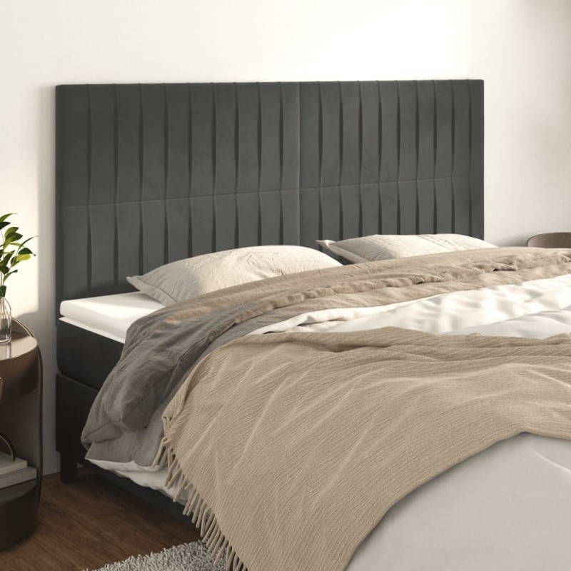 Tête de lit Gris foncé 180 x 5 x 118/128 cm Velours 628982628982