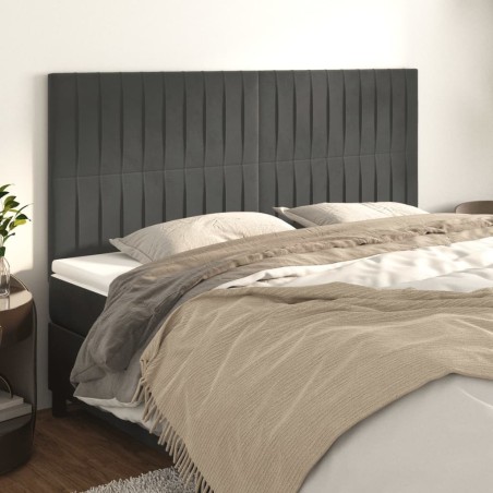 Tête de lit Gris foncé 180 x 5 x 118/128 cm Velours 628982628982