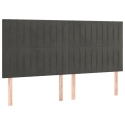 Tête de lit Gris foncé 180 x 5 x 118/128 cm Velours 628982628982