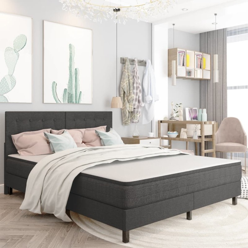 Tête de lit touffetée Gris foncé Tissu 180x200 cm  628984628984