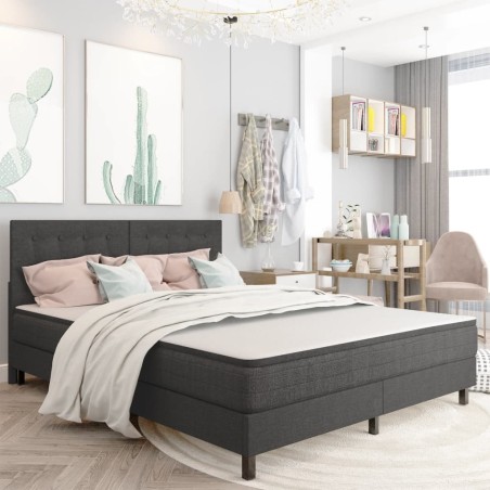 Tête de lit touffetée Gris foncé Tissu 180x200 cm  628984628984