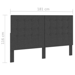 Tête de lit touffetée Gris foncé Tissu 180x200 cm  628984628984