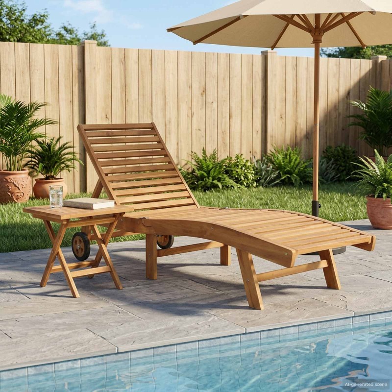 Transat 2 pcs Marron Bois de teck massif 628996628996