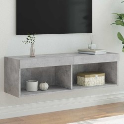 Meuble TV avec lumières LED gris béton 100x30x30 cm 629010629010
