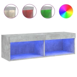 Meuble TV avec lumières LED gris béton 100x30x30 cm 629010629010