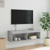 Meuble TV avec lumières LED gris béton 100x30x30 cm 629010629010