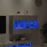 Meuble TV mural avec lumières LED gris béton 98,5x30x60,5 cm 629011629011