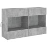 Meuble TV mural avec lumières LED gris béton 98,5x30x60,5 cm 629011629011