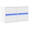 Meuble TV mural avec lumières LED blanc 80x31x45 cm 629017629017