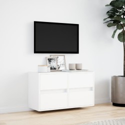 Meuble TV mural avec lumières LED blanc 80x31x45 cm 629017629017
