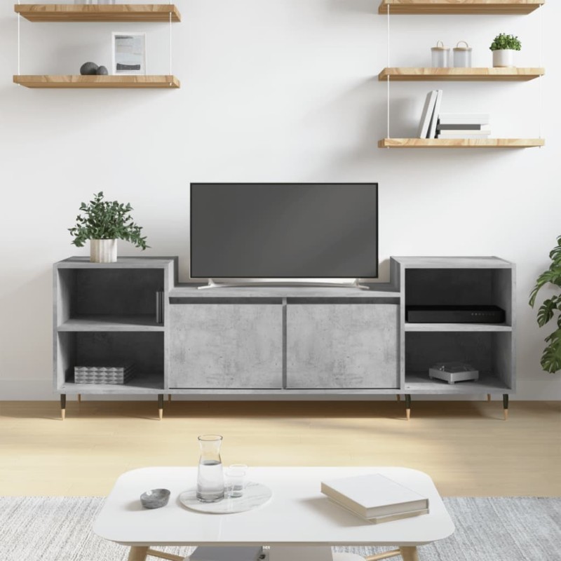 Meuble TV Gris béton 160x35x55 cm Bois d'ingénierie 629018629018
