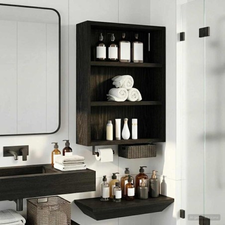 Armoire murale de salle de bain Chêne Noir 40 x 10 x 50 cm 629025629025