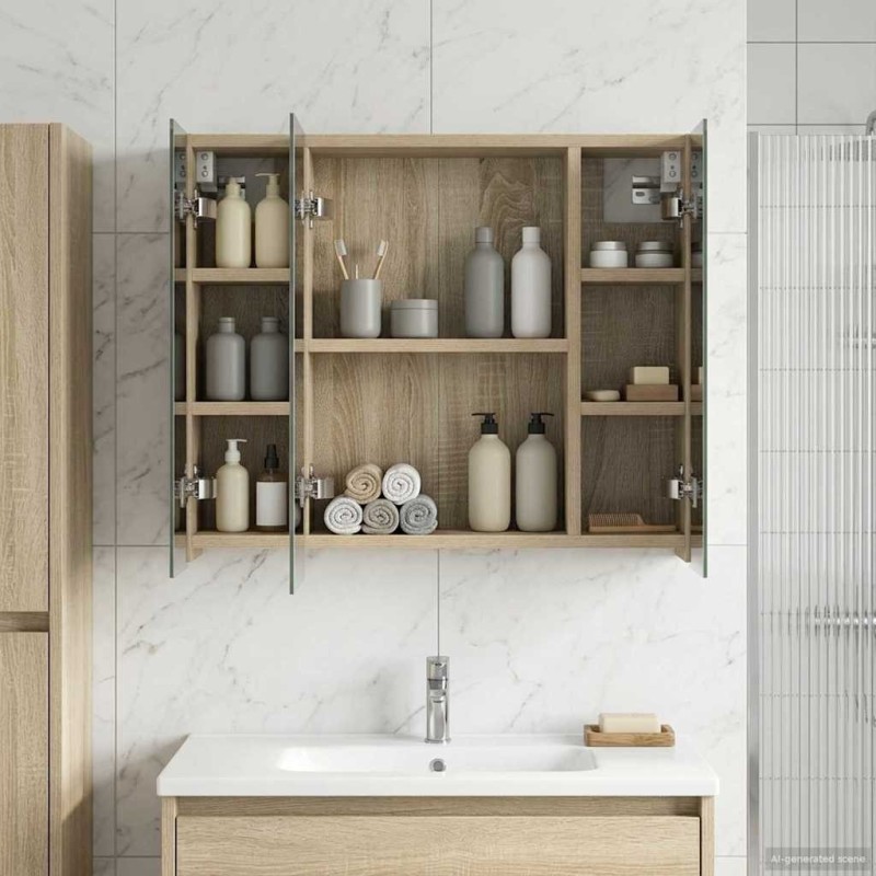 Armoire Miroir de Salle de Bain Chêne Sonoma 60 x 14,5 x 50 cm 629035629035