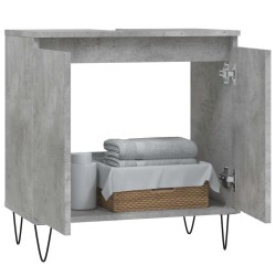 Armoire de bain gris béton 58x33x60 cm bois d'ingénierie 629040629040