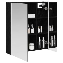 Armoire Miroir de Salle de Bain Chêne noir 63,5 x 15,5 x 70 cm 629043629043