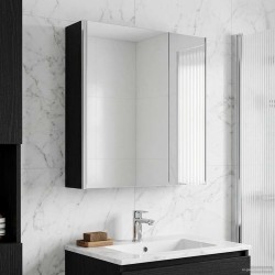 Armoire Miroir de Salle de Bain Chêne noir 63,5 x 15,5 x 70 cm 629043629043