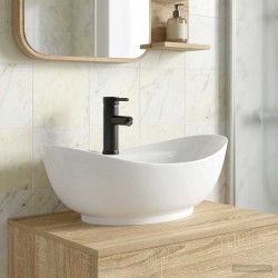 Lavabo de salle de bains Noir Mat 59 x 35 x 21 cm métal 629044629044