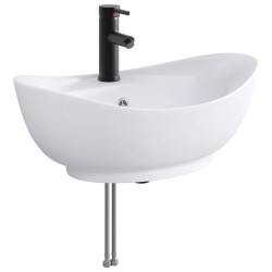 Lavabo de salle de bains Noir Mat 59 x 35 x 21 cm métal 629044629044