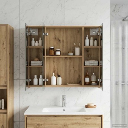Armoire Miroir de Salle de Bain Chêne artisan 80 x 14.5 x 70 cm 629045629045