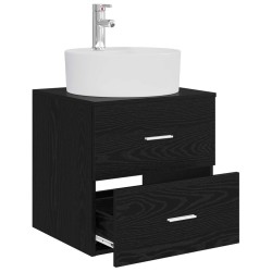 Vanité de lavabo mural Chêne noir 49,5 x 44,5 x 65 cm 629046629046