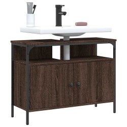 Armoire lavabo de salle de bain chêne marron 80x30x60 cm 629048629048