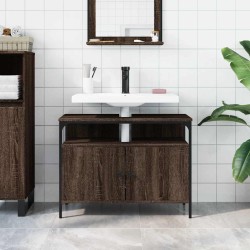 Armoire lavabo de salle de bain chêne marron 80x30x60 cm 629048629048
