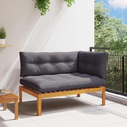 Unité de canapé d'angle Gris Naturel et Foncé Bois d'acacia 629053629053
