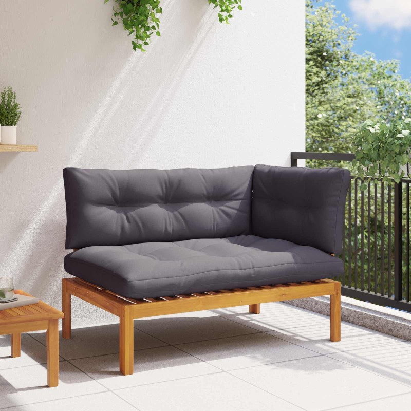 Unité de canapé d'angle Gris Naturel et Foncé Bois d'acacia 629053629053