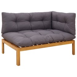 Unité de canapé d'angle Gris Naturel et Foncé Bois d'acacia 629053629053