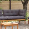 Unité de canapé d'angle Gris Naturel et Foncé Bois d'acacia 629053629053
