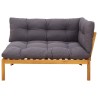 Unité de canapé d'angle Gris Naturel et Foncé Bois d'acacia 629053629053