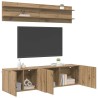 Unites TV 6 pcs chêne artisanal Bois d'ingénierie 629055629055