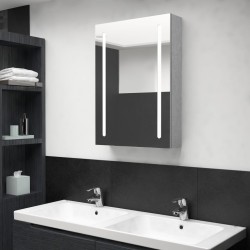 Armoire de salle de bain à miroir LED gris béton 50x13x70 cm 629062629062
