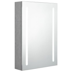 Armoire de salle de bain à miroir LED gris béton 50x13x70 cm 629062629062