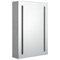 Armoire de salle de bain à miroir LED gris béton 50x13x70 cm 629062629062