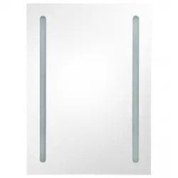Armoire de salle de bain à miroir LED gris béton 50x13x70 cm 629062629062