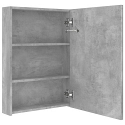Armoire de salle de bain à miroir LED gris béton 50x13x70 cm 629062629062