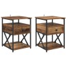 Cabinet de chevet avec tiroir 2 pcs Bois ancien 40 x 42 x 55 cm 629080629080