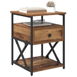 Cabinet de chevet avec tiroir 2 pcs Bois ancien 40 x 42 x 55 cm 629080629080