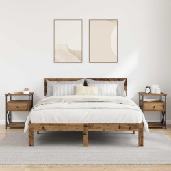 Cabinet de chevet avec tiroir 2 pcs Bois ancien 40 x 42 x 55 cm 629080629080