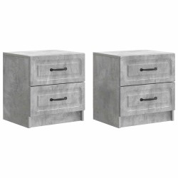 Cabinet de chevet 2 pcs Gris béton 43 x 34,5 x 44,5 cm 629090629090