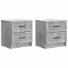 Cabinet de chevet 2 pcs Gris béton 43 x 34,5 x 44,5 cm 629090629090