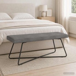 banc Uni Gris foncé 110 x 40 x 45 cm Velours 629100629100