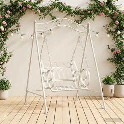 Banc Balançoire Acier 113 x 121,5 x 168 cm Blanc antique 629103629103