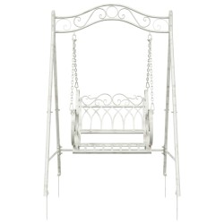 Banc Balançoire Acier 113 x 121,5 x 168 cm Blanc antique 629103629103