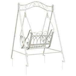 Banc Balançoire Acier 113 x 121,5 x 168 cm Blanc antique 629103629103